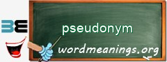 WordMeaning blackboard for pseudonym